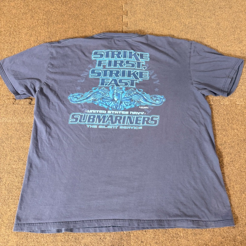 7.62 Design US Navy Submariners T-Shirt 2XL Blue Strike First Strike Fast USN C+
